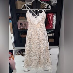 AEOM Open Crochet Backless Midi Dress